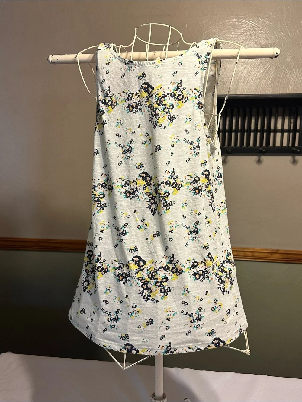 Maurices White Crochet Bib Floral Tank